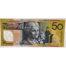 AUSTRALIA 2004 . FIFTY 50 DOLLARS BANKNOTE . MacFARLANE/HENRY . FIRST PREFIX AA